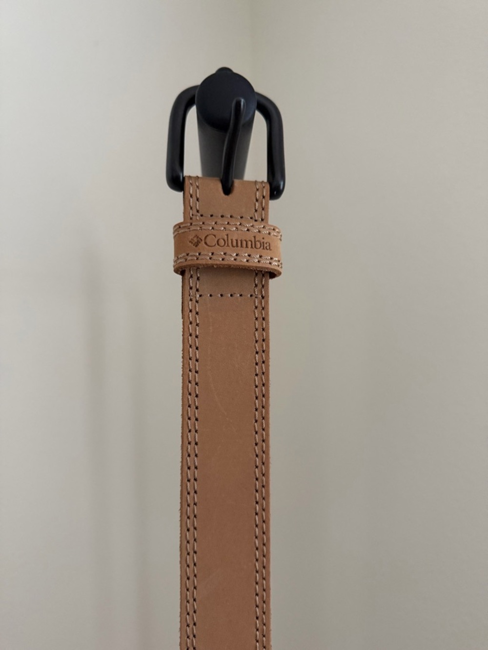 Columbia Tan Leather Belt with Silver Buckle - Picture 2 of 7